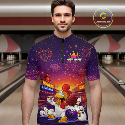 Custom Funny Kitchen Bowling Team Shirt for Men Bowling Jersey Polo & Quarter-Zip Bowling Outfit QZT885