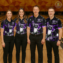 Load image into Gallery viewer, Custom Purple Funny Raccoon Dart Team Shirt for Women Dart Jersey Polo &amp; /4-Zip Dartboard Shirt Outfit DHT29