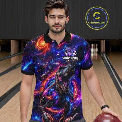 Galaxy Funny Bowling Shirt for Men Custom Bowling League Jersey Polo & Quartr-Zip QZT1022