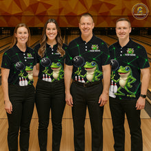 Load image into Gallery viewer, Green Funny Frog Bowling Shirt for Women Custom Bowling Jersey Polo &amp; 1/4 Zip QZT1024