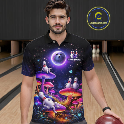 Mystic Bowling Night Garden Custom Bowling Team Shirt for Men Bowling Jersey Polo & Quarter-Zip QZT990