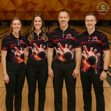 Load image into Gallery viewer, Flame Red Pattern Bowling Shirt for Women Bowling Team Jersey Polo &amp; 1/4-Zip QZT1027