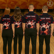 Load image into Gallery viewer, Flame Red Pattern Bowling Shirt for Women Bowling Team Jersey Polo &amp; 1/4-Zip QZT1027