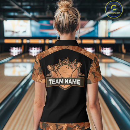 Tiger Bowling Shirt Custom Bowling Team Jersey for Women Bowling Outfit Polo & 1/4-Zip QZT772