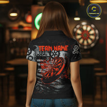 Load image into Gallery viewer, Custom Black &amp; Red Dart Shirt for Team Polo &amp; 1/4-Zip Dart Jersey for Women Dart Outfit Gifts DHT8