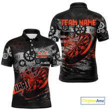 Load image into Gallery viewer, Custom Black &amp; Red Dart Shirt for Team Polo &amp; 1/4-Zip Dart Jersey for Men Dart Outfit Gifts DHT8