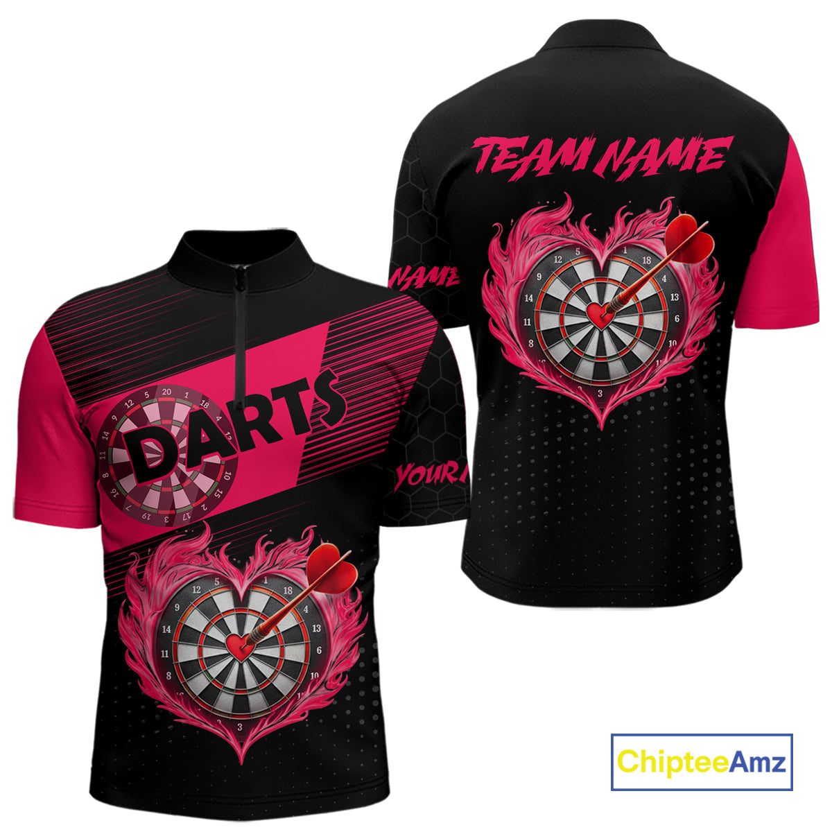 Personalized Pink Dart Shirt for Couples Valentine Dart Jersey for Men Dartboard Shirt for Team DHT9