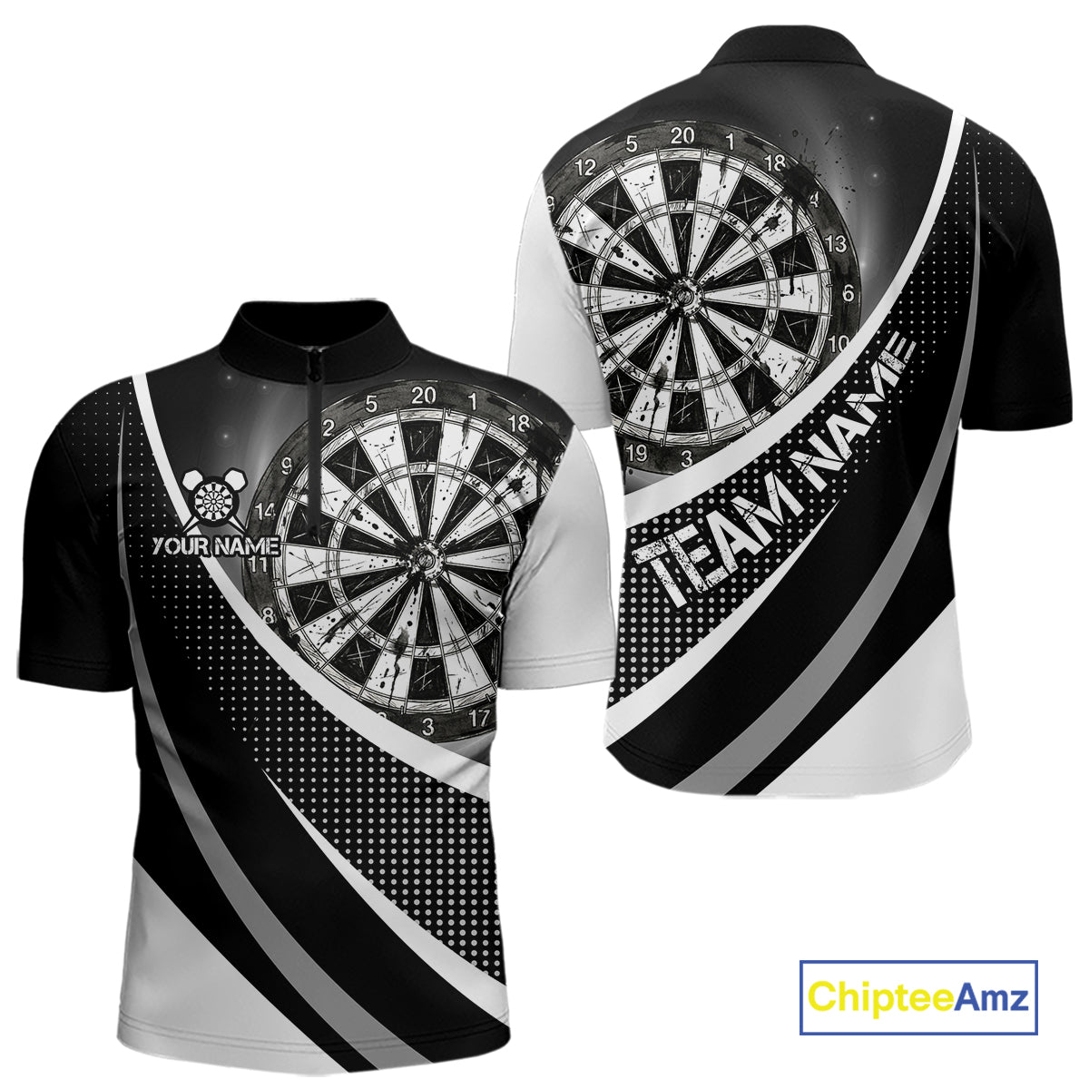 Personalized Grey Dart Shirt for Team Dart Jersey for Men Dartboard League Uniform DHT11