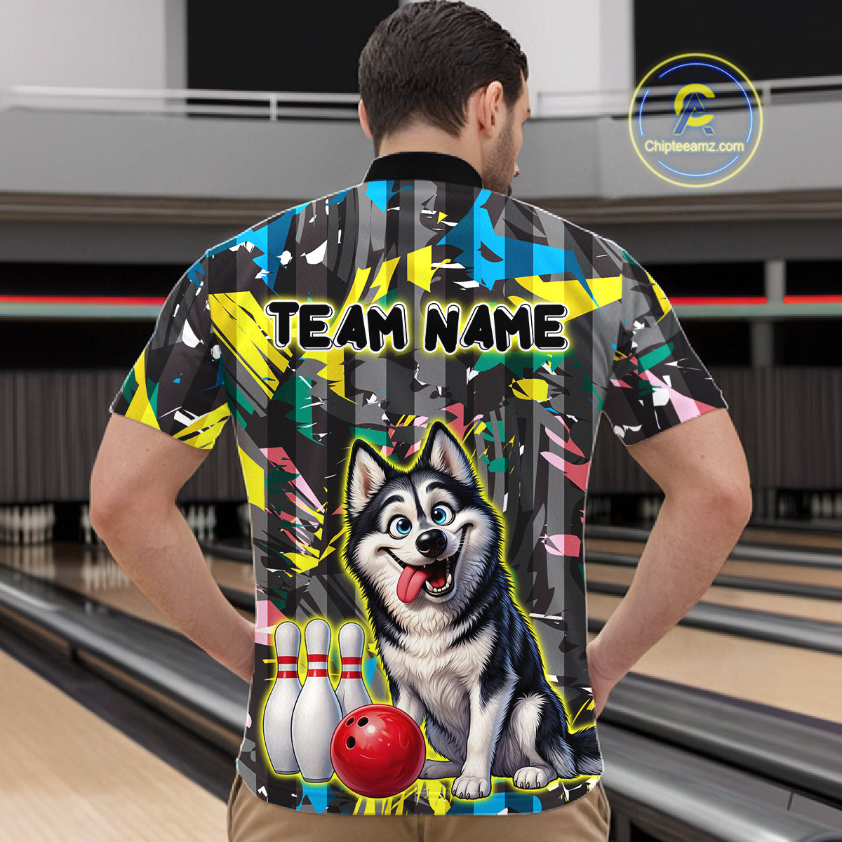 Funny Husky Bowling Shirt for Men Custom Bowling Team Jersey Bowling Outfit Polo & Quarter-Zip QZT971