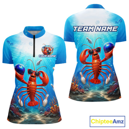 Two views of a sports jersey with a lobster design and 'Team Name' text, featuring Chiptee Amz branding.
