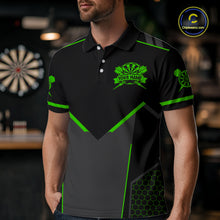 Load image into Gallery viewer, Personalized Green Dart Team Shirt for Men Custom Dart Jersey Polo &amp; 1/4-Zip Dartboard Outfit DHT16
