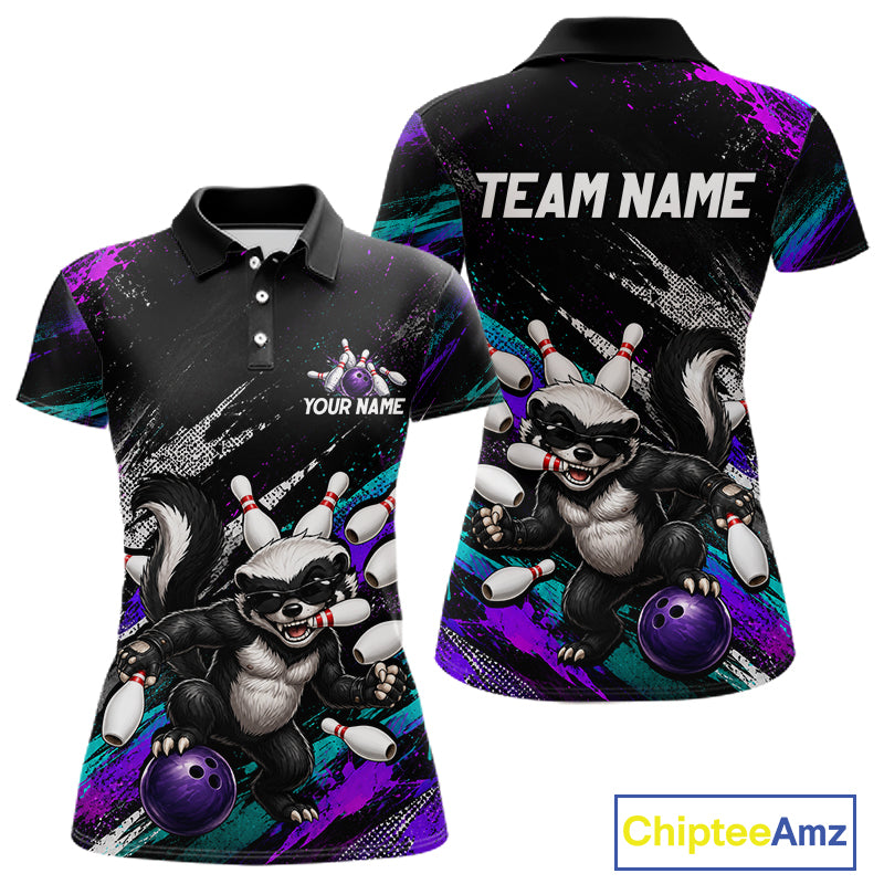 Custom Funny Honey Badger Bowling Shirt for Women Bowling Team Jersey Bowling Outfit QZT1201
