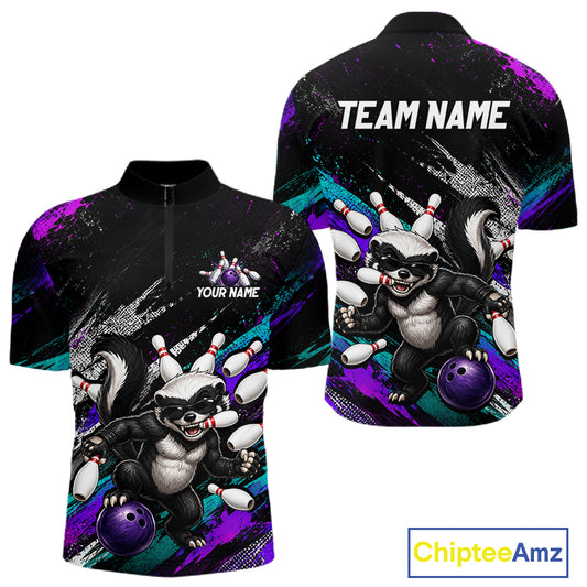 Custom Funny Honey Badger Bowling Shirt for Men Bowling Team Jersey Bowling Outfit QZT1201