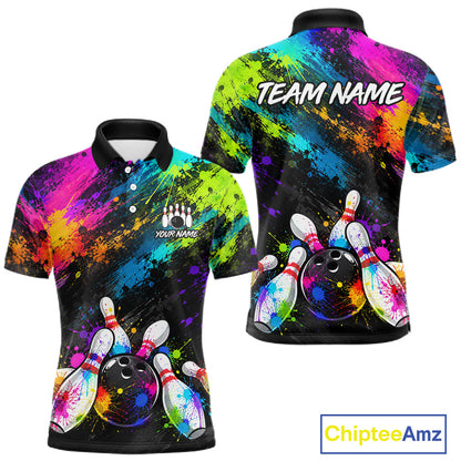 Custom Funny Colorful Bowling Shirt for Men, Bowling League Jersey, Bowling Outfit QZT1206