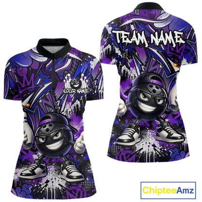 Purple and black sports jersey with cartoon character design on a white background, featuring 'Team Name' text.