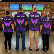 Load image into Gallery viewer, Custom Purple Flame Neon Dart Shirts Wings Dart Jersey Dartboard Shirt for Women DHT21