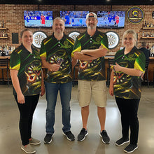 Load image into Gallery viewer, Yellow &amp; Green Cobra Snake Dart Shirts for Men Custom Dart Team Jersey Polo &amp; 1/4-Zip Dart Outfit DHT22