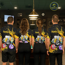 Load image into Gallery viewer, Custom Yellow Funny 8 Ball Pool Billiard Team Shirts for Women Billiard League Jersey Polo &amp;1/4 Zip BHT2