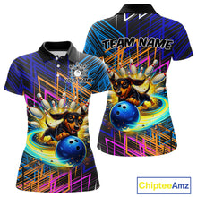 Load image into Gallery viewer, Funny Dachshund Bowling Shirt Custom Bowling Team Jersey for Women Polo &amp; 1/4-Zip Bowling Outfit QZT941