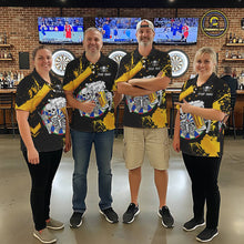 Load image into Gallery viewer, Custom Yellow Skeleton Dart Jersey for Team Polo &amp; 1/4 Zip Beer Dartboard Shirts Dart Jerseys Gift for Women DHT3