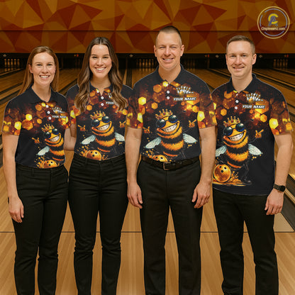 Funny Bee Bowling Shirt for Women Custom Bowling Team Jersey Bowling Outfit Gift for Bowlers QZT952