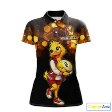 Load image into Gallery viewer, Custom Black &amp; Gold Funny Duck Billiard Shirt for Women Billiard Jersey League 9 Ball Pool for Couples BHT14
