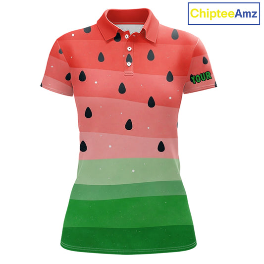 Watermelon Polo Shirt, Funny Womens Golf Polo Shirts Custom Golf Attire For Ladies, Golf Gifts NHN0152