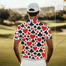 Load image into Gallery viewer, Poker Mens Golf Polo Shirt Custom Name Funny Golf Top For Team, Golfer Gift For Men NHN0189