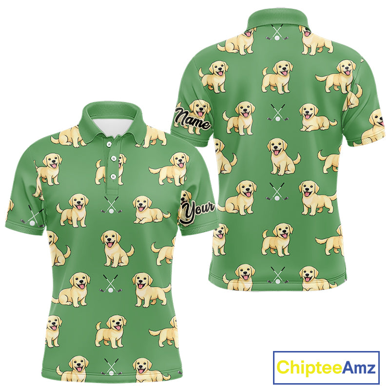 Mens Golf Polo Shirt Custom Funny Labrador Retriever Team Mens Golf Top, Dog Lover Gift NHN0215