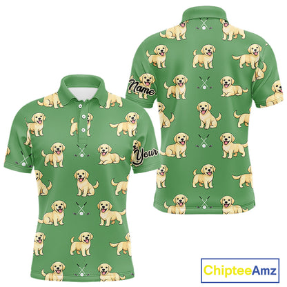 Mens Golf Polo Shirt Custom Funny Labrador Retriever Team Mens Golf Top, Dog Lover Gift NHN0215