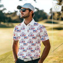 Load image into Gallery viewer, USA 250th Anniversary Mens Golf Polo Shirt Custom Golf Pattern Team Patriotic American Golf Tops NHN0231