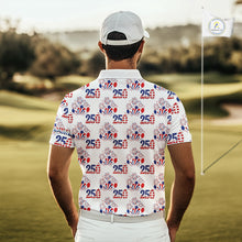 Load image into Gallery viewer, USA 250th Anniversary Mens Golf Polo Shirt Custom Golf Pattern Team Patriotic American Golf Tops NHN0231