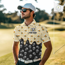Load image into Gallery viewer, Mens Golf Polo Shirt Beer Skull Golf Pattern Custom Team Golf Tops For Men, Funny Golf Gifts NHN0200