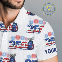 Load image into Gallery viewer, USA 250th Anniversary Mens Golf Polo Shirt Custom Golf Pattern Patriotic Independence Golf Tops NHN0234