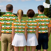 Load image into Gallery viewer, Mens Golf Polos Shirts Custom Green Clover St Patricks Day Pattern Ireland Flag Golf Shirt For Men NHN0138
