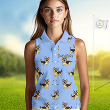 Load image into Gallery viewer, Womens Sleeveless Golf Polo Shirt Custom Funny German Shepherd Team Ladies Golf Tops, Dog Lover Gift NHN0213
