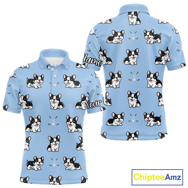 Mens Golf Polo Shirt Custom Funny French Bulldog Team Mens Golf Tops, Dog Lover Gift NHN0212