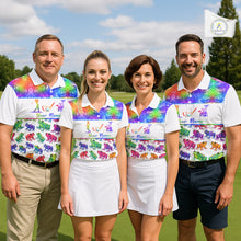 Load image into Gallery viewer, Funny Tie Dye Frog Pattern Mens Golf Polo Shirts Custom Watercolor Golf Attire For Men, Golf Gifts NHN0135