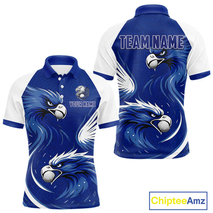 Mens Golf Polo Shirt Custom Blue Eagle Golf Shirts Personalized Golf Clubs For Team Golf Top NHN0081