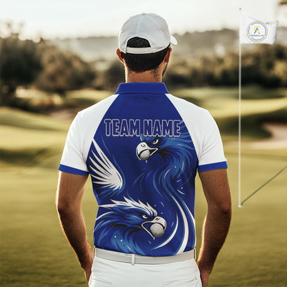 Mens Golf Polo Shirt Custom Blue Eagle Golf Shirts Personalized Golf Clubs For Team Golf Top NHN0081