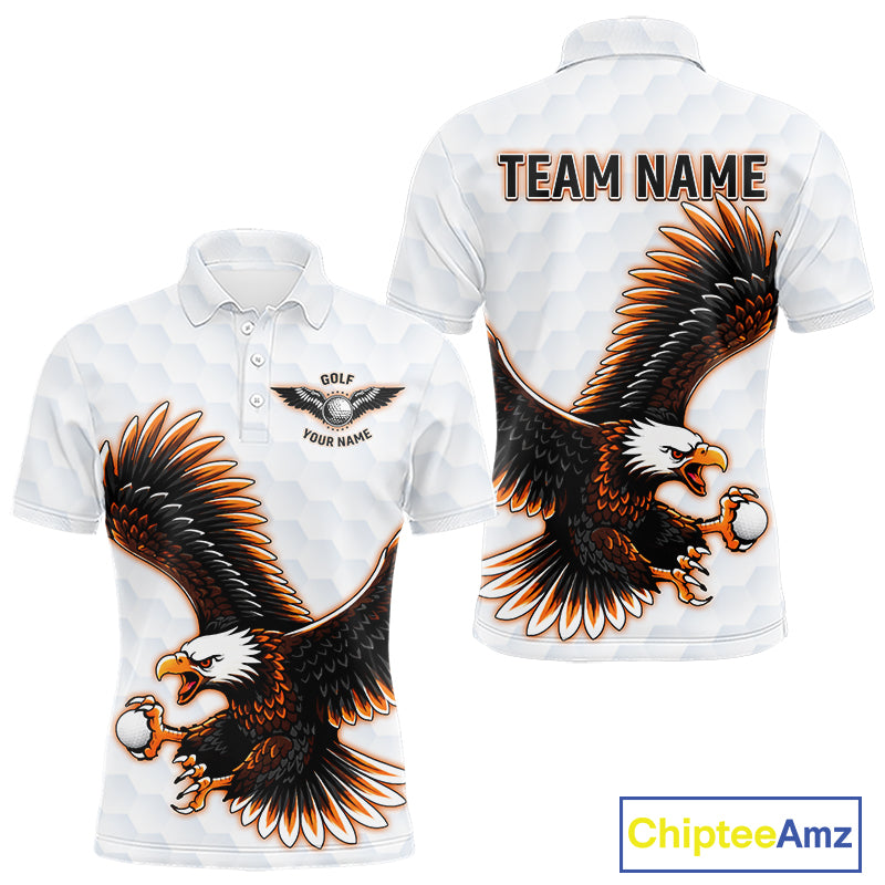 Mens Golf Polo Shirt Custom Eagle Golf Shirts Personalized Golf Clubs White Team Golf Top NHN0082