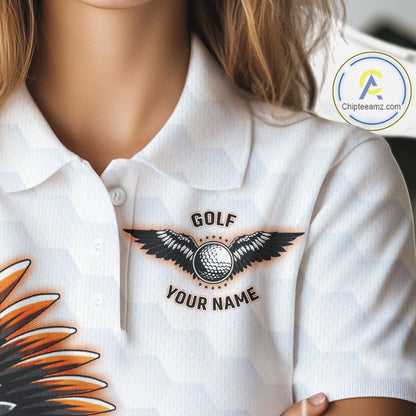Womens Golf Polo Shirt Custom Eagle Golf Shirts Personalized Golf Clubs White Team Golf Top NHN0082