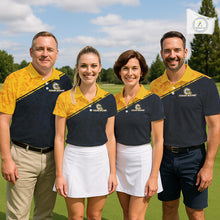 Load image into Gallery viewer, Funny Dragon Mens Golf Polo Shirts Custom Yellow And Blue Dragon Pattern Team Golf Outfits, Golf Gifts NHN0102