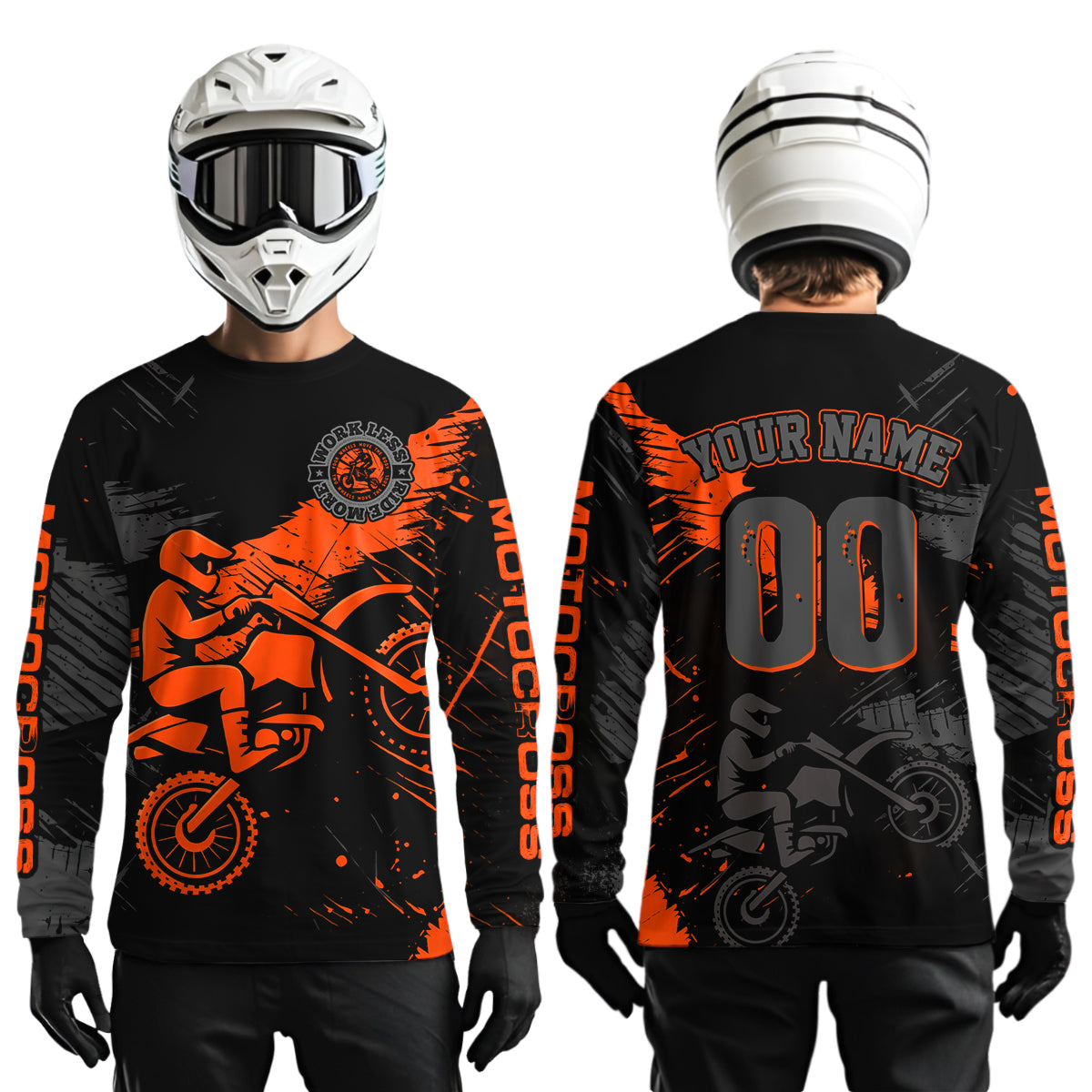 Custom Orange Motocross Racing Jersey for Kid Women Men Personalized Dirt Bike Shirts XM425