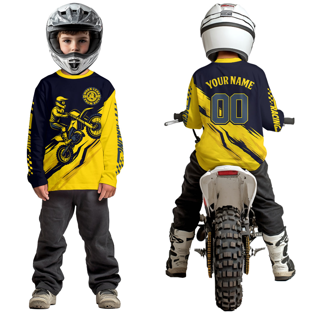 Yellow Motocross Jersey Custom for Men Women Kid Dirt Bike Shirts Motorcycle Shirt XM434
