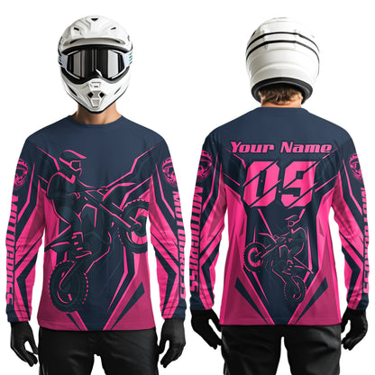 Pink Custom Motocross Jersey Men Women Kid Dirt Bike Shirts Motorcycle Riding Shirt XM441
