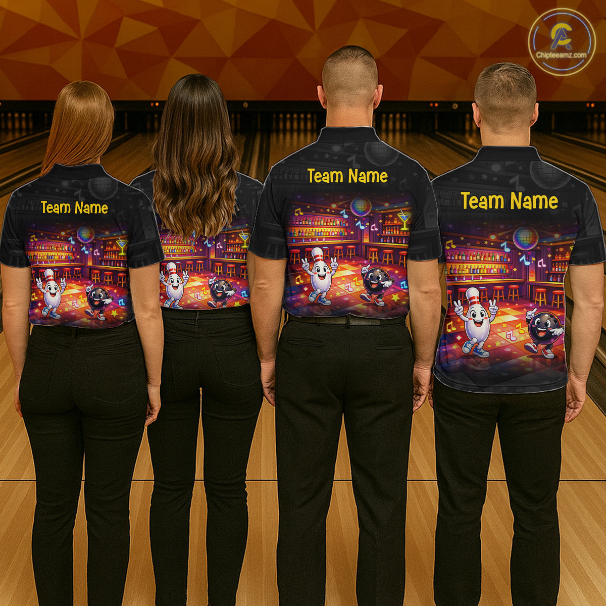 Funny Music Bowling Jersey for Women Custom Bowling Team Shirts Bowling League Polo & 1/4 Zip HNT496
