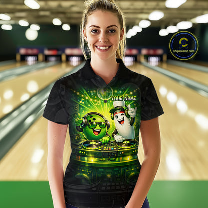 Custom Funny Music Bowling Jersey for Women Bowling Team Shirts Bowling League Polo & 1/4 Zip HNT495