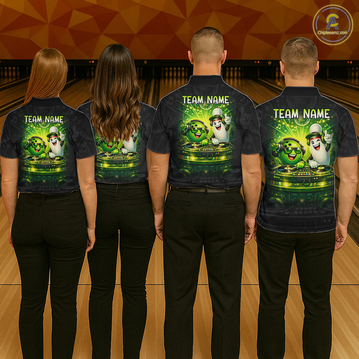 Custom Funny Music Bowling Jersey for Women Bowling Team Shirts Bowling League Polo & 1/4 Zip HNT495