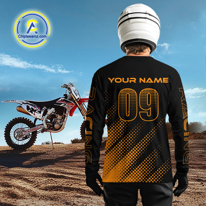 Orange Custom Motocross Jersey for Men Women Kid Dirt Bike Shirts Motorcycle Shirt XM458